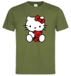 Чоловіча футболка Hello kitty with bear Оливковий фото