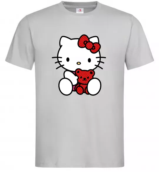 Чоловіча футболка Hello kitty with bear Сірий фото
