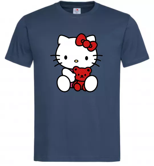 Чоловіча футболка Hello kitty with bear Темно-синій фото