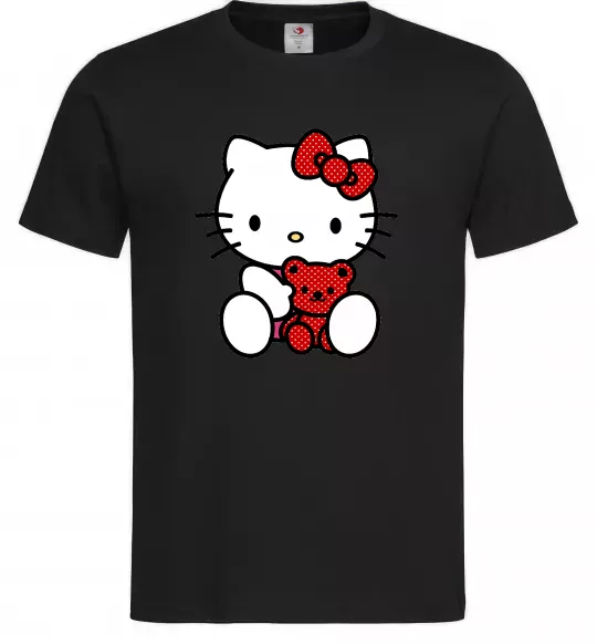 Чоловіча футболка Hello kitty with bear Чорний фото
