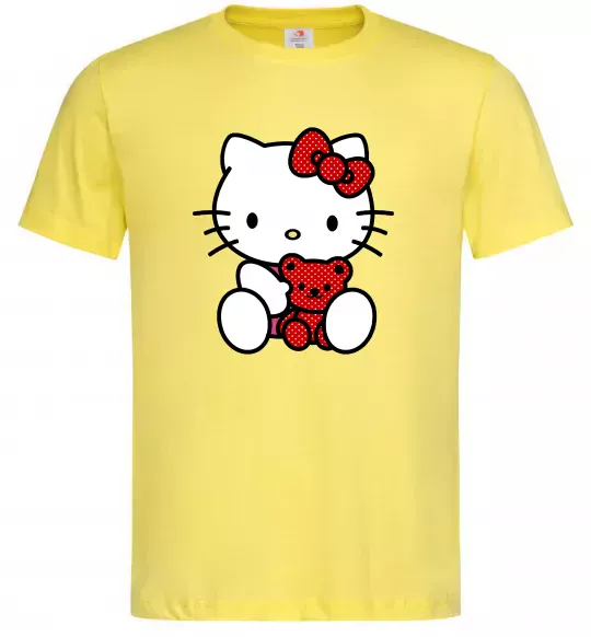 Чоловіча футболка Hello kitty with bear Лимонний фото