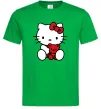 Чоловіча футболка Hello kitty with bear Зелений фото