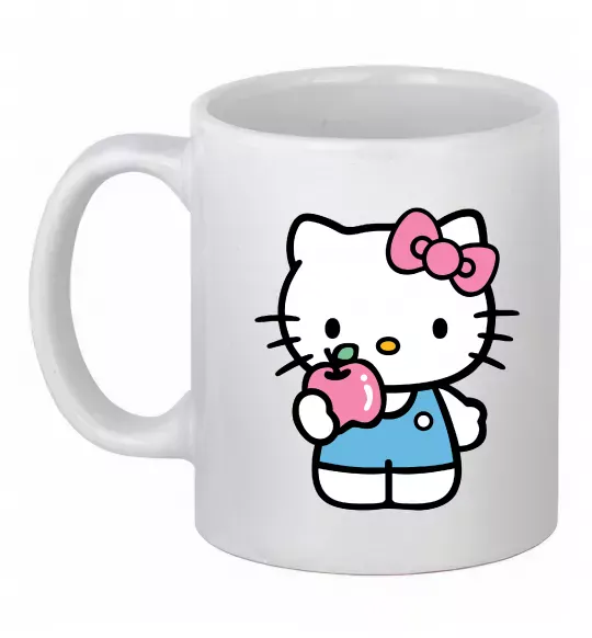 Чашка керамічна Hello kitty with apple Білий фото