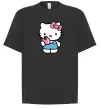 Футболка Оверсайз Hello kitty with apple Черный фото