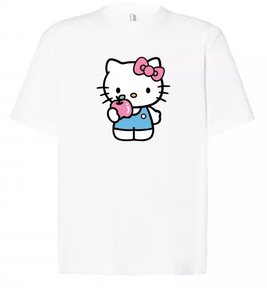 Футболка Оверсайз Hello kitty with apple Белый фото