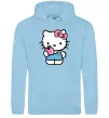 Чоловіча толстовка (худі) Hello kitty with apple Блакитний фото