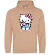 Жіноча толстовка (худі) Hello kitty with apple Пісочний фото