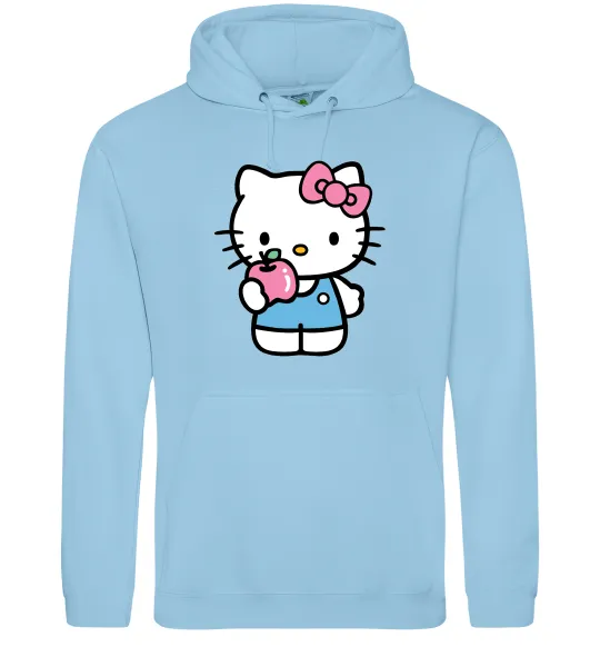 Жіноча толстовка (худі) Hello kitty with apple Блакитний фото