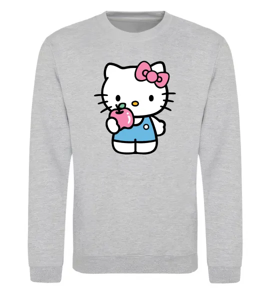 Світшот Hello kitty with apple Сірий меланж фото