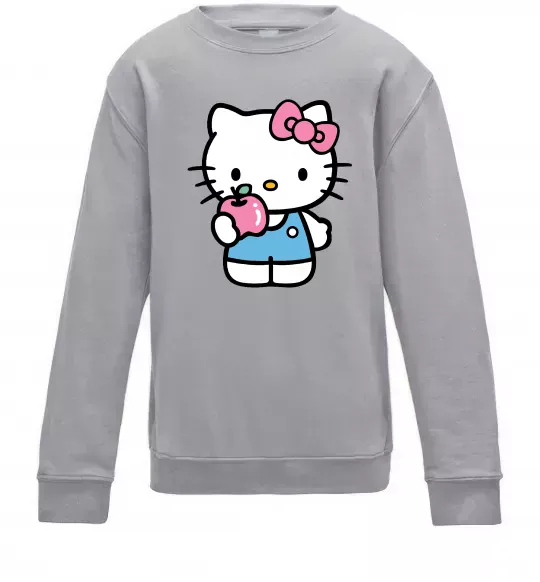 Детский Свитшот Hello kitty with apple Серый меланж фото