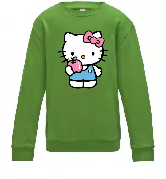 Детский Свитшот Hello kitty with apple Лаймовый фото