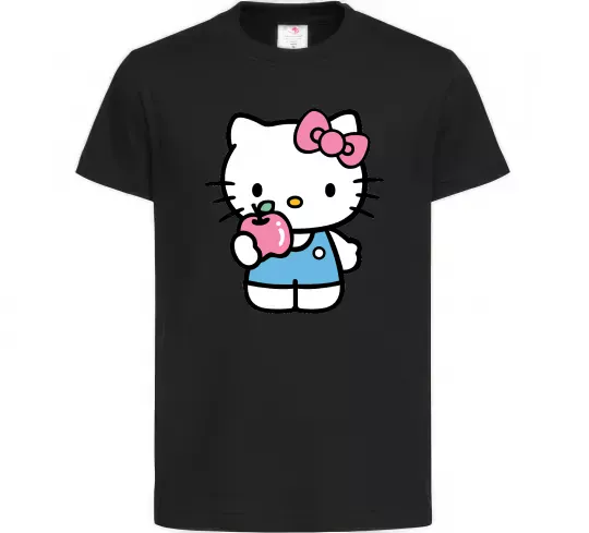 Детская футболка Hello kitty with apple Черный фото