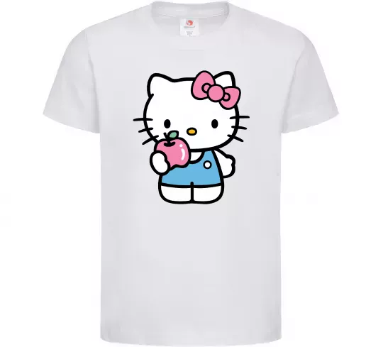 Детская футболка Hello kitty with apple Белый фото