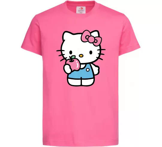Детская футболка Hello kitty with apple Ярко-розовый фото