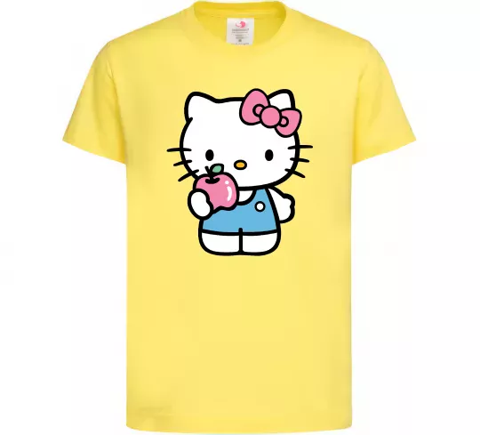 Детская футболка Hello kitty with apple Лимонный фото