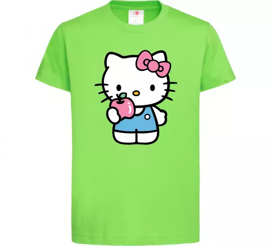 Детская футболка Hello kitty with apple Лаймовый фото