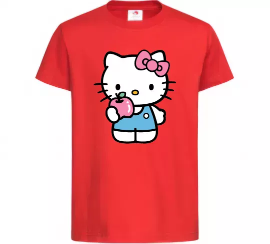 Детская футболка Hello kitty with apple Красный фото