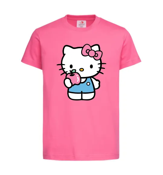 Дитяча футболка Hello kitty with apple Яскраво-рожевий фото