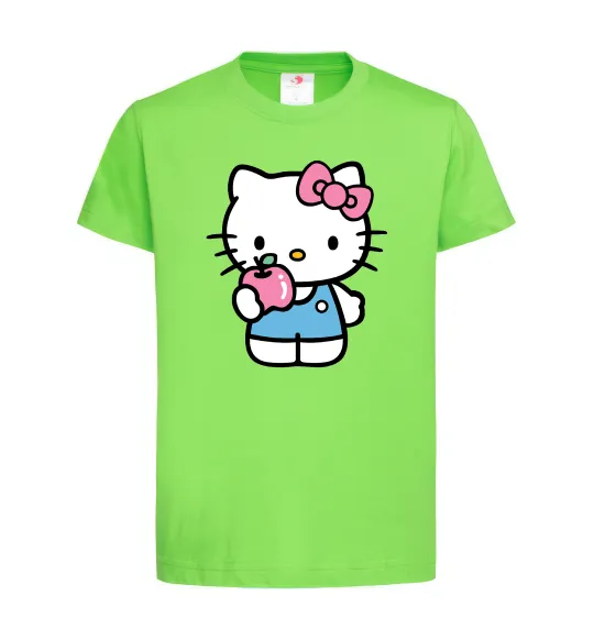 Дитяча футболка Hello kitty with apple Лаймовий фото