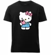 Чоловіча преміум футболка Hello kitty with apple Чорний фото