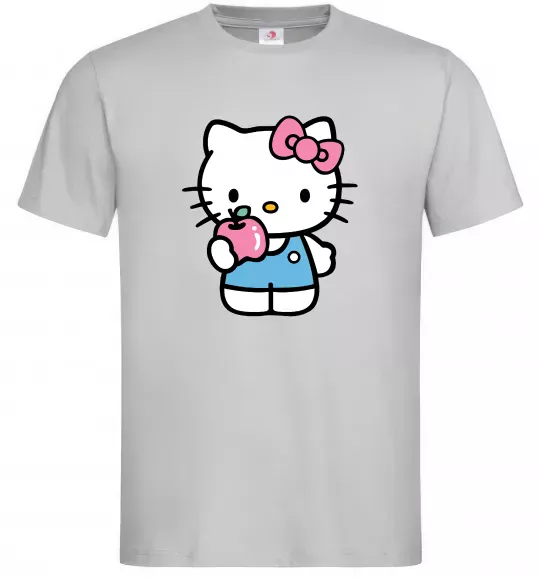 Чоловіча футболка Hello kitty with apple Сірий фото