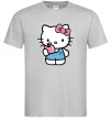 Чоловіча футболка Hello kitty with apple Сірий фото