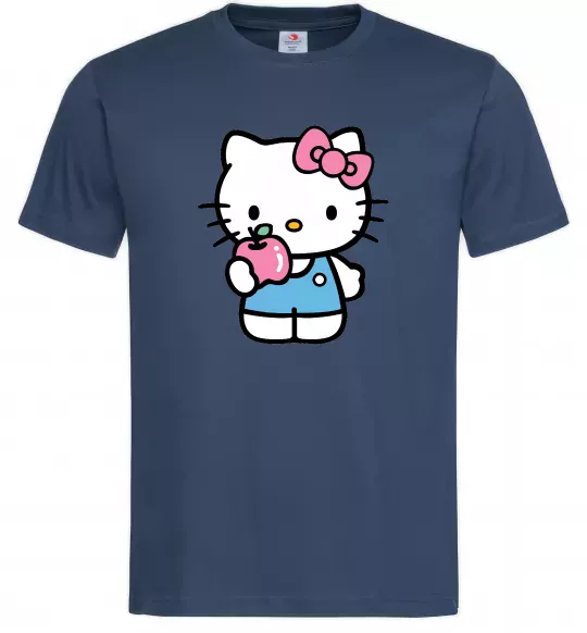 Чоловіча футболка Hello kitty with apple Темно-синій фото