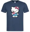 Чоловіча футболка Hello kitty with apple Темно-синій фото