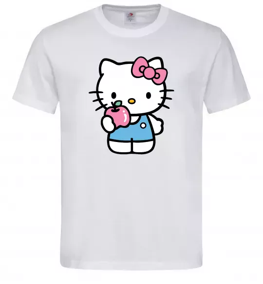 Чоловіча футболка Hello kitty with apple Білий фото