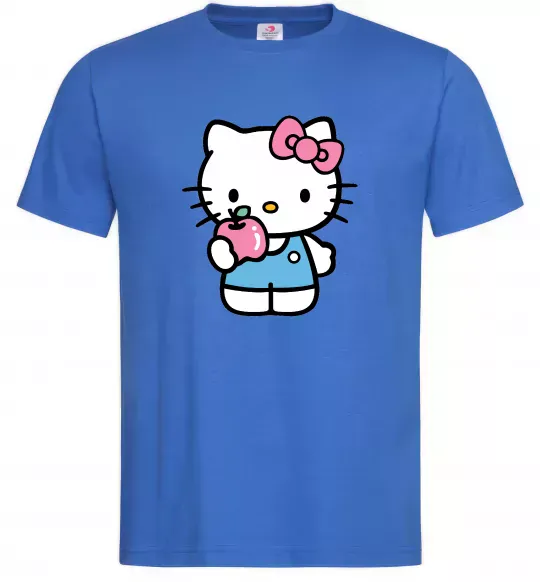 Чоловіча футболка Hello kitty with apple Яскраво-синій фото