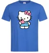 Чоловіча футболка Hello kitty with apple Яскраво-синій фото