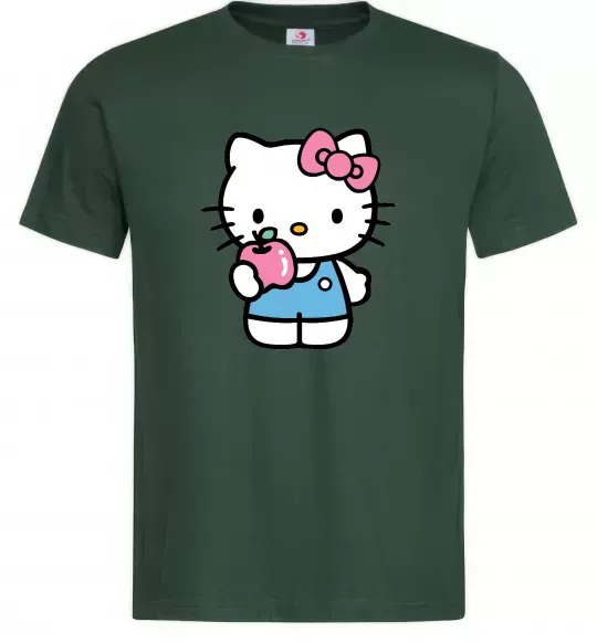 Чоловіча футболка Hello kitty with apple Темно-зелений фото