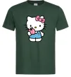 Чоловіча футболка Hello kitty with apple Темно-зелений фото