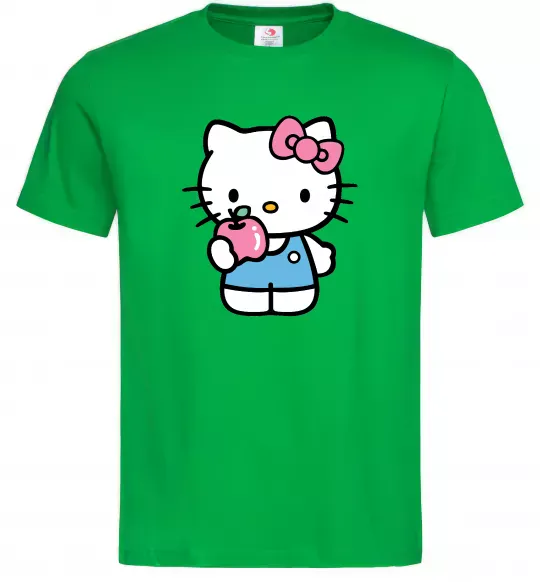 Чоловіча футболка Hello kitty with apple Зелений фото