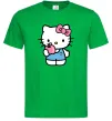 Чоловіча футболка Hello kitty with apple Зелений фото