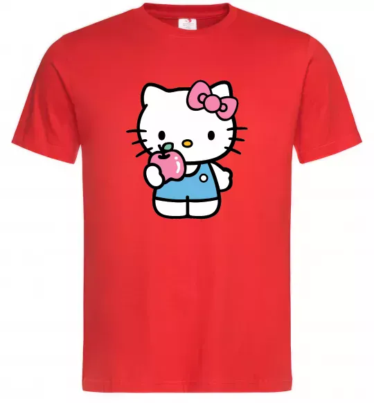 Чоловіча футболка Hello kitty with apple Червоний фото