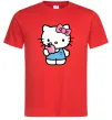 Чоловіча футболка Hello kitty with apple Червоний фото