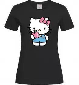 Жіноча футболка Hello kitty with apple Чорний фото