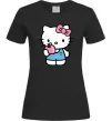Жіноча футболка Hello kitty with apple Чорний фото