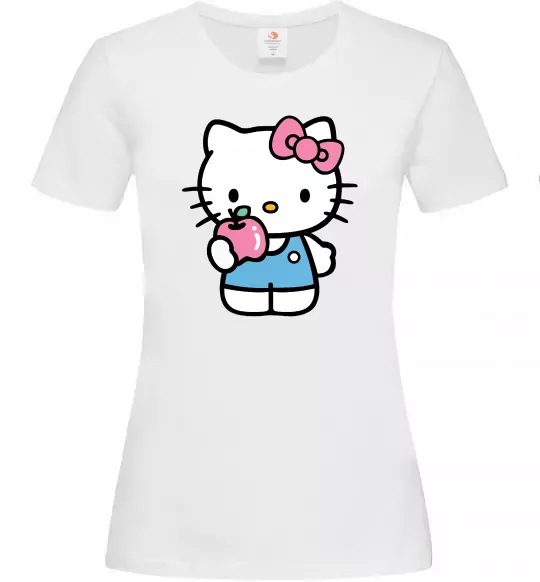 Жіноча футболка Hello kitty with apple Білий фото