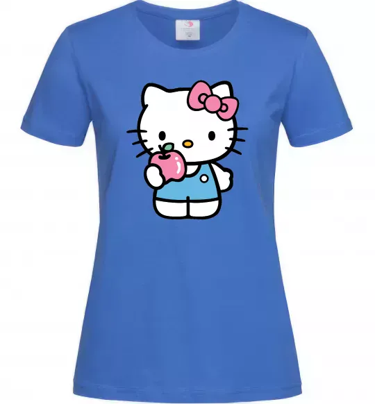 Жіноча футболка Hello kitty with apple Яскраво-синій фото