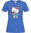 Жіноча футболка Hello kitty with apple Яскраво-синій фото