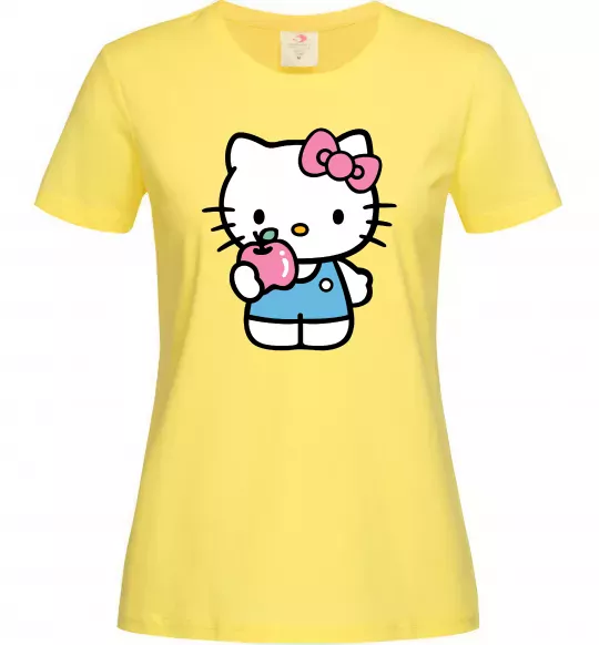 Жіноча футболка Hello kitty with apple Лимонний фото