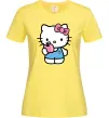 Жіноча футболка Hello kitty with apple Лимонний фото