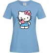 Жіноча футболка Hello kitty with apple Блакитний фото
