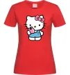 Жіноча футболка Hello kitty with apple Червоний фото