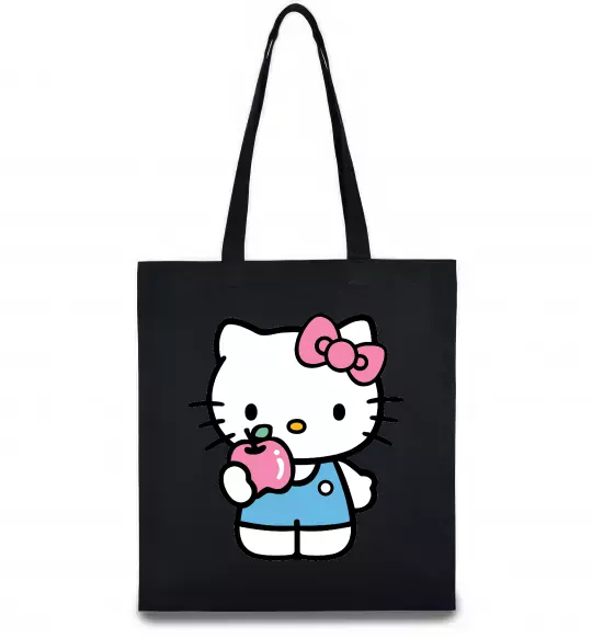 Еко-сумка Hello kitty with apple Чорний фото
