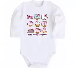 Детский боди Hello kitty and pusheen Белый фото