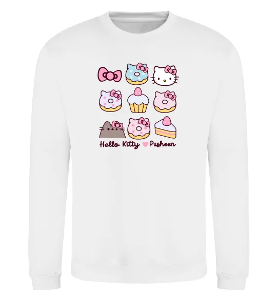Свитшот Hello kitty and pusheen Белый фото