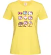 Жіноча футболка Hello kitty and pusheen Лимонний фото